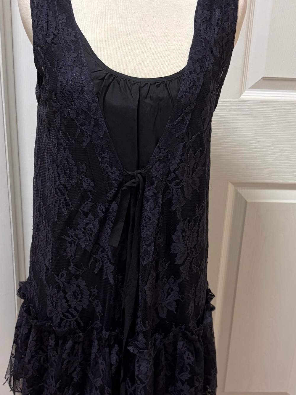 Marc by Marc Jacobs Black Lace Tie-Front Chemise dress/top